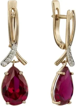 

Aloris drop earrings with rubies and cubic zirconia in red gold