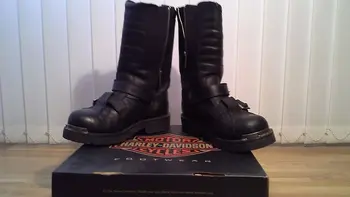 

Boots Harley Davidson black leather Cherpak toe metal as new size 42-43