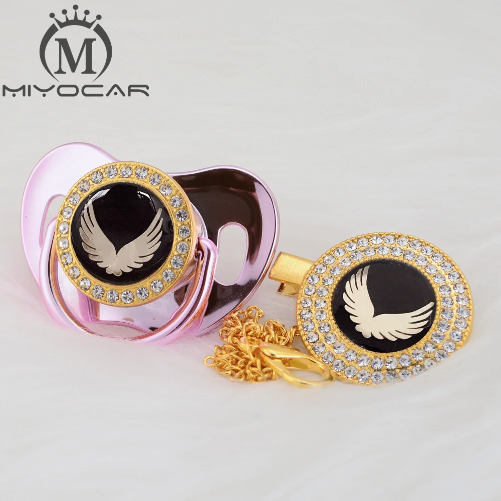 MIYOCAR золотые милые Золотые крылышки красивые шикарные пустышки и клип BPA