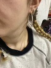 Pendientes redondos de Plata de Ley 925 para mujer, aretes redondos de Hip Hop para mujer, aretes de aro Piercing de 5,1 cm de círculo grande, proveedores de envío directo