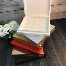 Boîtes à chocolat en carton, lot de 3 pièces, emballage de luxe, décoration 4x4, séparateur de chocolat pour cadeau (32 à 48 unités)