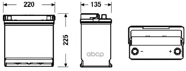 Аккумуляторная Батарея 45ah Deta Power 12 V 45 Ah 330 A Etn 0(R) B1 218x133x223mm 11kg DETA арт. DB450