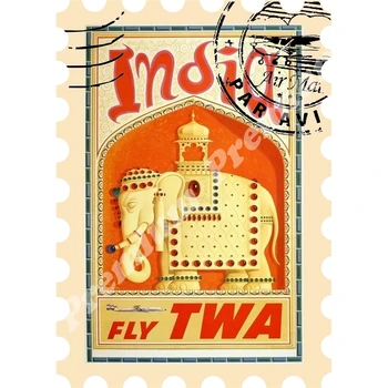 

India souvenir magnet vintage poster