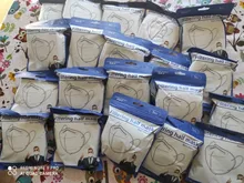 Mascarilla facial FFP2 KN95, máscara de color gris y blanco, 100 unidades