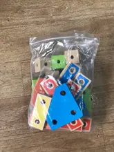 138 piezas de bloques de construcción de desmontaje y ensamblaje, tornillos de madera extraíbles y tuercas, juguetes de rompecabezas