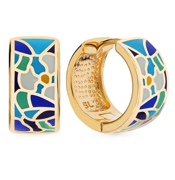 

Silver earrings with enamel sunlight sample 925