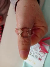 Anillo de metal con diseño de oso, joyería para la mano en ácero inoxidable, enchapado en oro y plata en tallas 6-8, 1 unidad