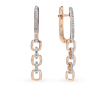 

Gold earrings with diamonds sunlight sample 585