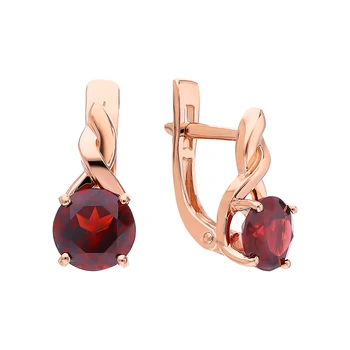 

Gold earrings with Garnet sunlight sample 585 test