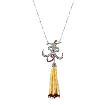 

Angemiel 925 Sterling Silver Pearl & Zircon Crystal Woah Necklace