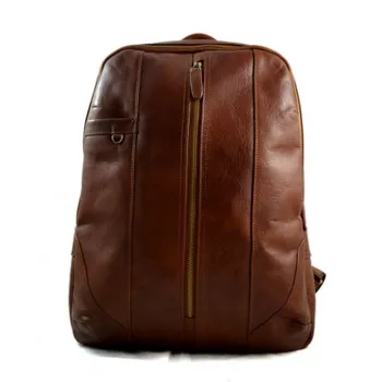

Leather backpack genuine leather brown travel bag weekender