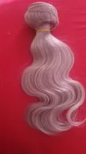 Plata gris de la onda del cuerpo de mechones con cierre 4x4 SOKU brasileño mechones de cabello humano postizo con cierre 100% Remy extensiones de cabello