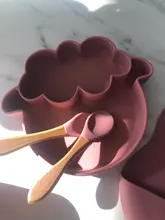 Juego de cuencos de alimentación de bebé en forma de oveja, plato de silicona de grado alimenticio, tazón de succión, alimentación de bebé, sin BPA, vajilla infantil impermeable, 5 uds.