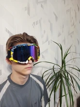 WOLFBIKE-Gafas de esquí a prueba de viento para hombre y mujer, gafas de esquí de montaña a prueba de polvo, para hombre y mujer