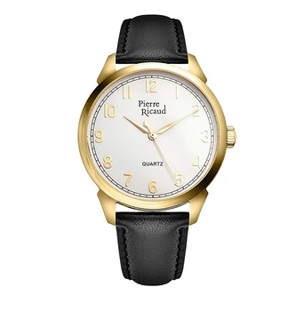 

Men's quartz watch p97228.1223q on leather strap with mineral glass sunlight