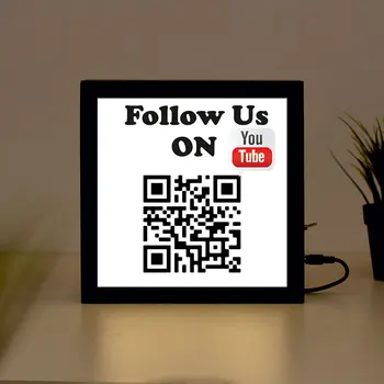 

Personalise Follow us on Youtube handcrafted Wooden Light Box Sign for Home, Restaurant, Coffee Shop Business Signage