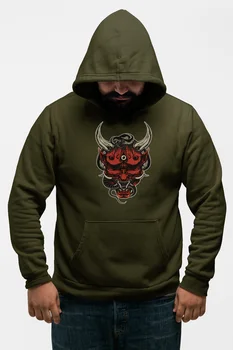 

Angemiel Wear Horned Devil Green Men 'S Hooded Sweatshirt