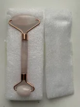 Rodillo de cuarzo rosa natural para masaje facial, rodillo para masaje facial con piedra de jade natural, adelgazante, eliminación de arrugas en cara y barbilla, herramienta para el cuidado de la belleza