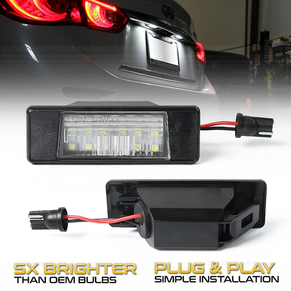 LED License Plate Light For Infiniti Q50 Nissan Qashqai J11 Primera P12