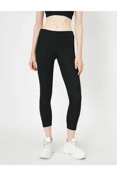 

Koton Women Black Tight-Fitting Cut Leggings 0 YAK42377NK