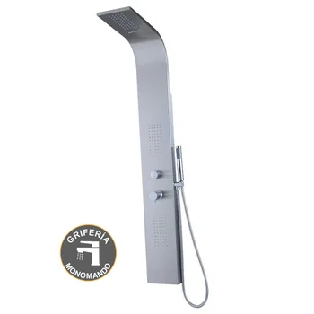 

Kibath shower Column mixer FA mural design Square flat. With handle hand and Sprayer rain or waterfall.