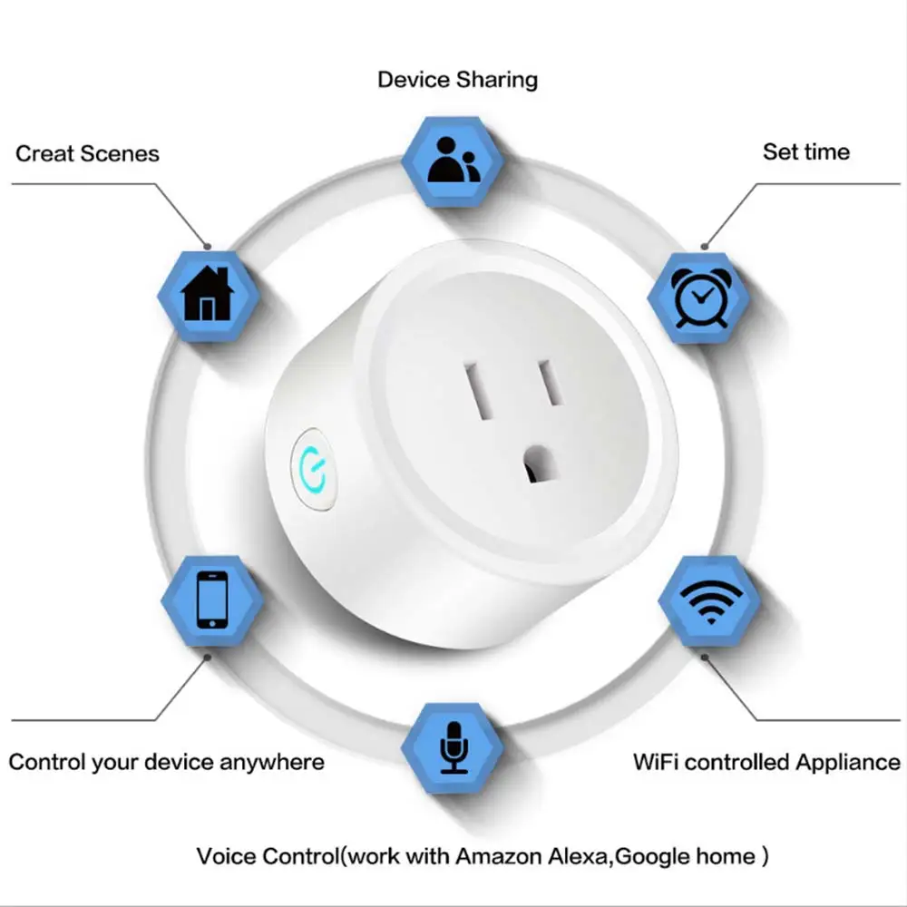1/2 шт. умная розетка Wi-Fi Мощность розетка дистанционного Управление энергии монитор умный дом приложение Управление для Amazon Alexa подключен по вай фай