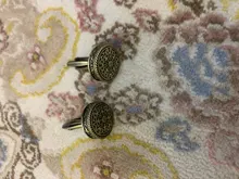 SAVOYSHI-gemelos de camisa de alta calidad para hombre, diseño redondo de bronce, gemelos de Metal Vintage, regalo, nombre de enagraveo gratis