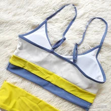 Bikini Women Swimsuit Two-Pieces High-Waist Splicing New