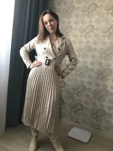Plaid Dress Pleated-Belt Simplee Long-Sleeve Office Midi Vintage Women Elegant Ladies