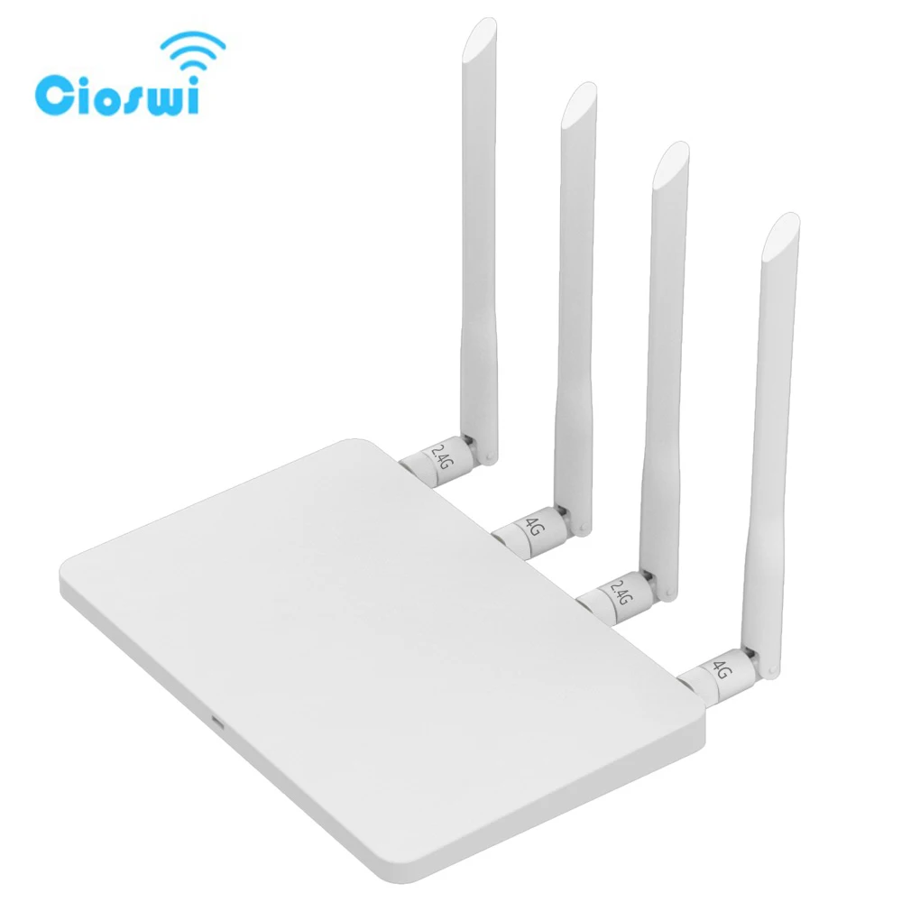 Cioswi 4G LTE Wireless WiFi Router 3G Modem SIM Card Routers Dual Band 12V 1A 1200Mbps 32 Uers 2 LAN WE2805-A-KC | Компьютеры и офис