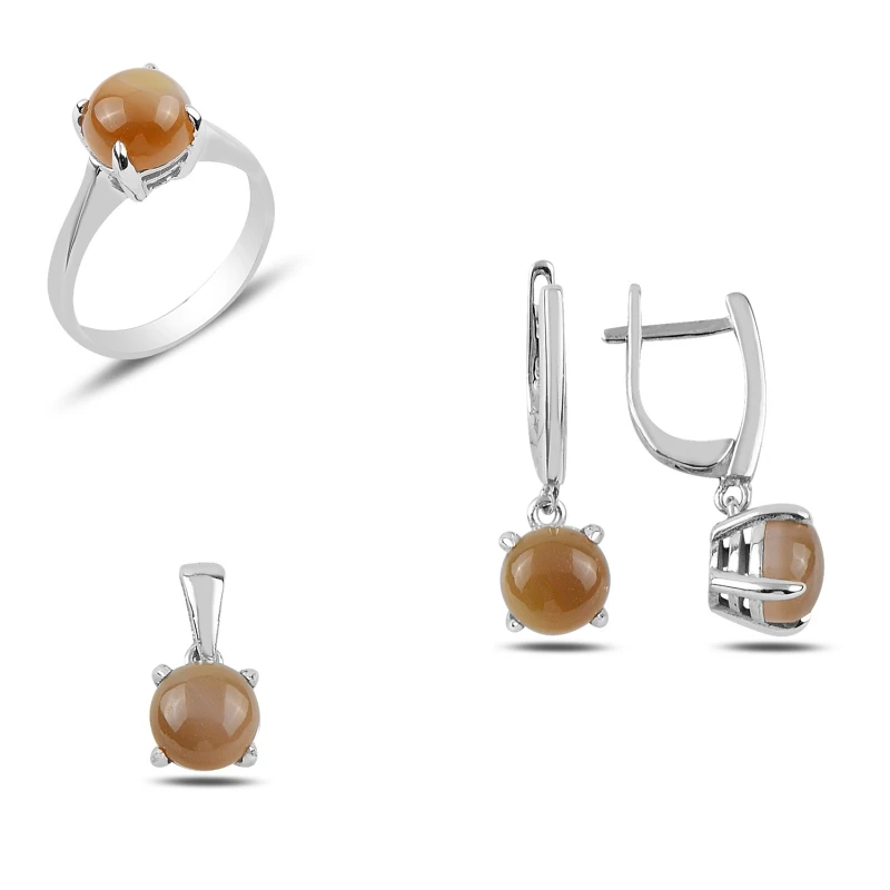 

Silver 925 Sterling Natural Solitaire Set