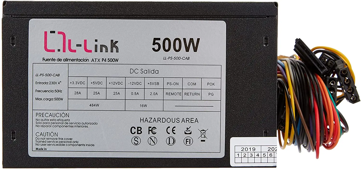 Fuente de alimentación ATX 500w L-Link LL-PS-500-CAB