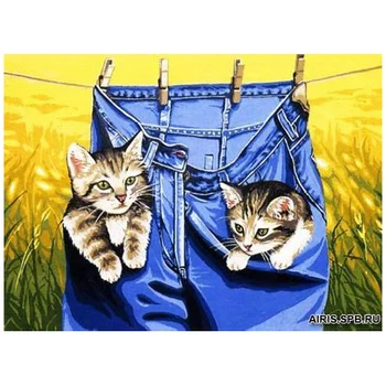 

Mrc1333-410 Kanva with a picture of Margot 'kittens '50*65 cm