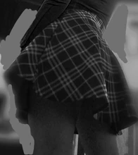 Wool Skirts Short Mini Tutu Plaid Lace-Up Gothic Lolita High-Waisted Winter Qiukichonson