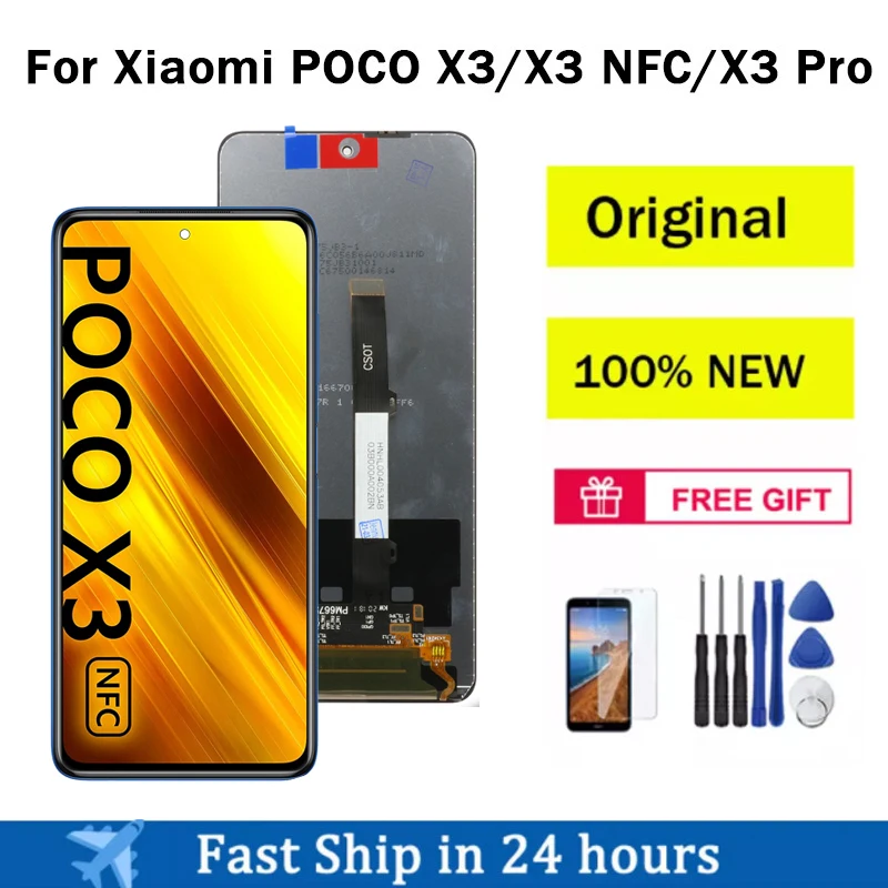 6 67 &quot100% Оригинальный ЖК-дисплей для Xiaomi POCO X3 дигитайзер сенсорного экрана NFC