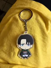 LLavero de ataque a Titan, colgante de llavero acrílico de doble cara, accesorios de Anime, llavero de dibujos animados, 2019