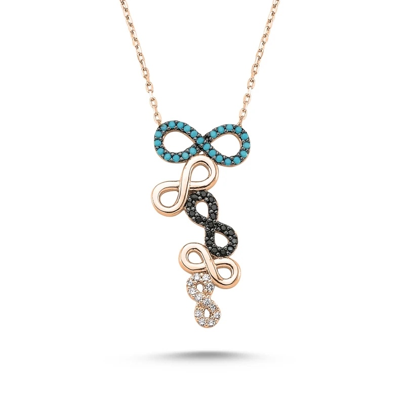 

Silver 925 Sterling Zircon Cubic Zirconia Infinity Necklace
