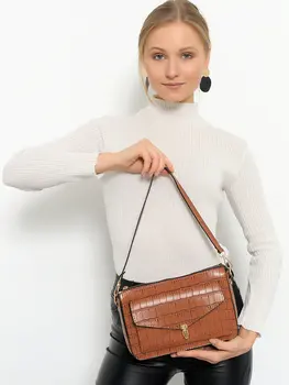 

Stylish Kroko Pattern Double Compartment Shoulder Bag