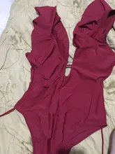 Bañador Sexy de una pieza para mujer, traje de baño de realce, Monokini con volantes, ajustable al hombro, 2021