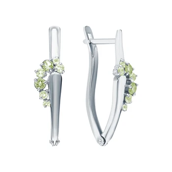 

Silver earrings with хризолитом sunlight sample 925 test