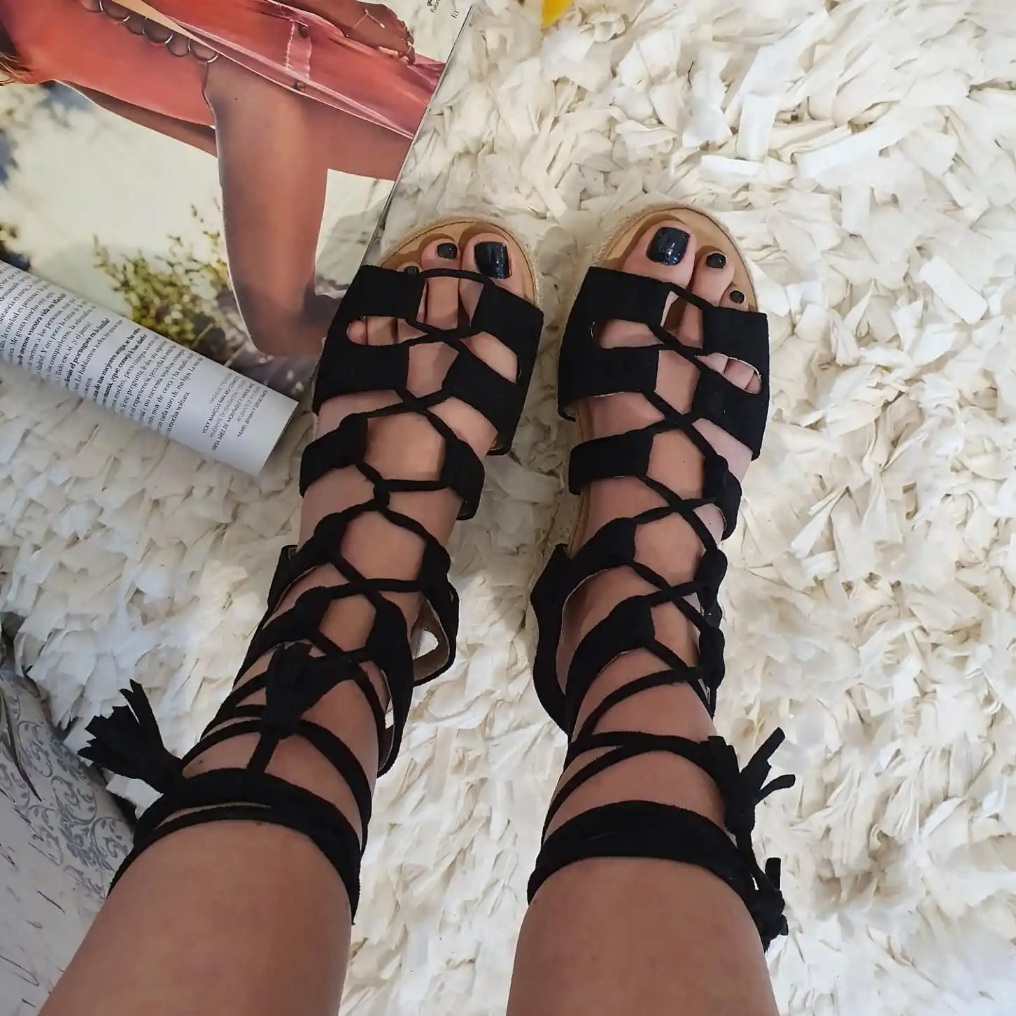 Sandalias mujer atadas al tobillo Clearance