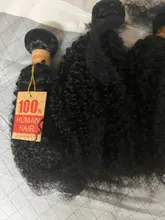 Extensiones de cabello humano rizado brasileño, mechones de pelo Remy de color natural, 1/3/4 unidades, 8-28