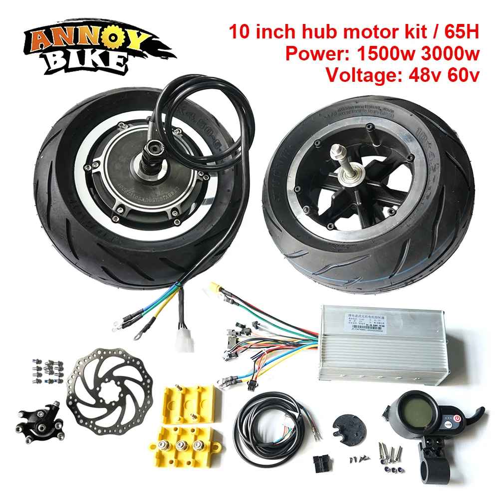 10 Inch Hub Motor Kit 48v 1500w 60v 3000w Electric Motorcycle Scooter