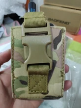Bolsa de bolsillo para walkie-talkie de caza, bolsa colgante para deportes tácticos, Molle militar, nailon, Radio, Mag