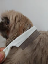 Peine para pulgas de acero inoxidable para mascotas, utensilio de protección para el cuidado del cabello, cómodo cepillo para desparasitar pelo corto y largo