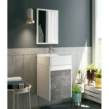 

Washbasin cabinet finished Blancopizarra. Includes sink and mirror. Washbasin Ceramic.