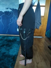 Las mujeres pantalones de carga 2021 pantalones Harem moda Punk bolsillos pantalón Jogger con cadena Harajuku elásticos alta cintura moda de calle