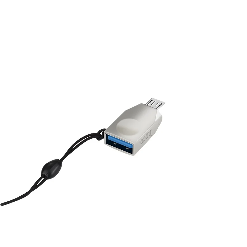 Адаптер USB-microUSB Hoco UA10(Серый
