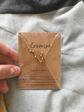 Signo del zodiaco de estrella de cartón para mujer, collares de constelación de 12, colgante de cristal dorado, collares de cadena de Gargantilla, joyería de regalo para cumpleaños