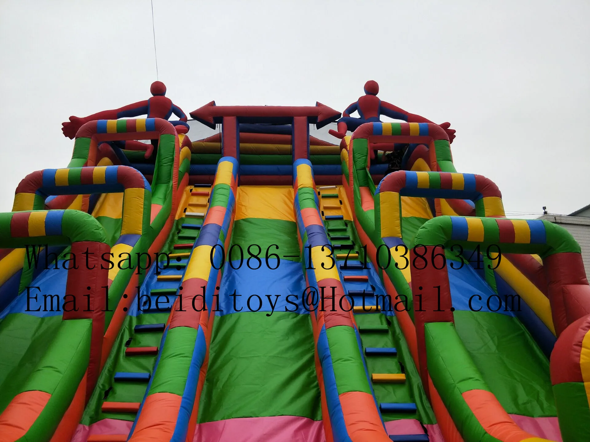 Hot sale 10H high kids adult color new theme inflatable slide castle
